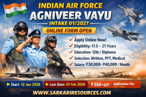 Indian Airforce Agniveer Vayu Intake Online Form