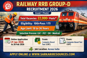Railway RRB Group-D (Level-1) Recruitment 2026